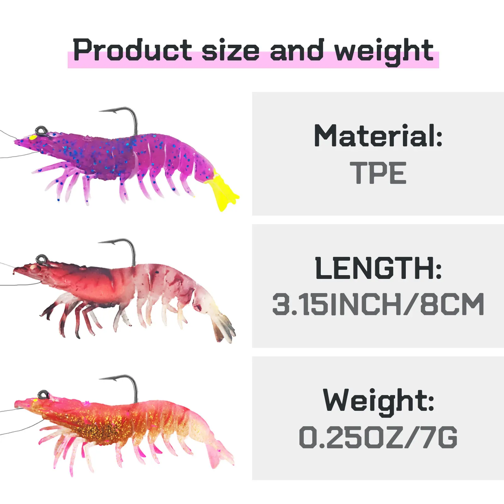 Free Fisher señuelo gamba blanda Jig Head vástago largo - imagen 4