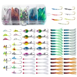 Goture Kit de Señuelos para Pesca en Hielo – Cucharillas Luminosas