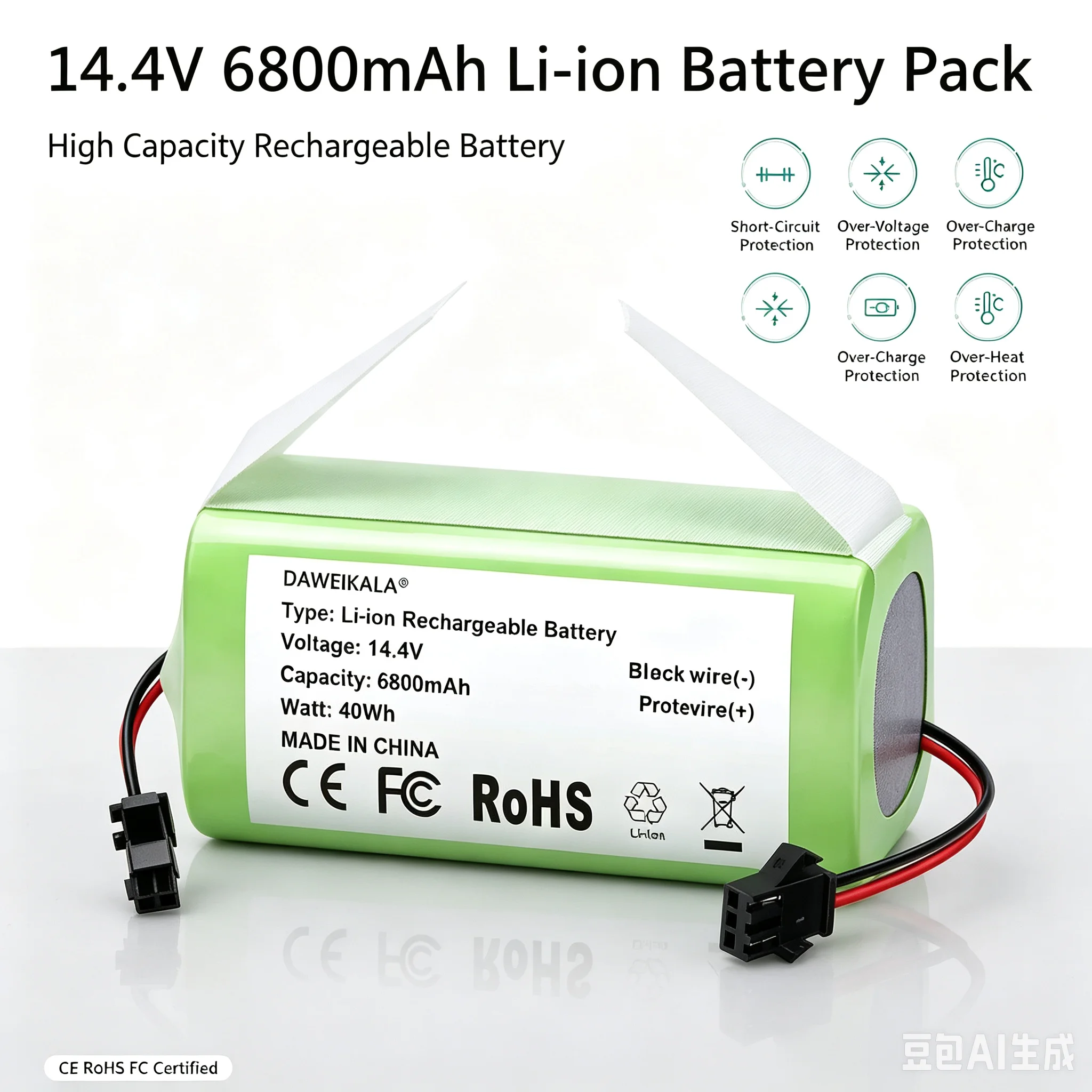 Batería de iones de litio para robot aspirador compatible