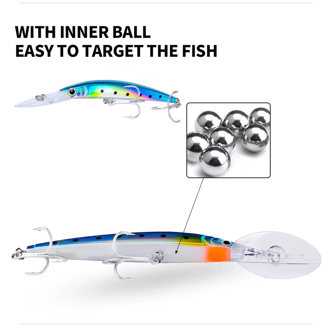 Señuelo Suspendido FishTrip con Anzuelo Triple – Cebo Duro para Pesca - imagen 4