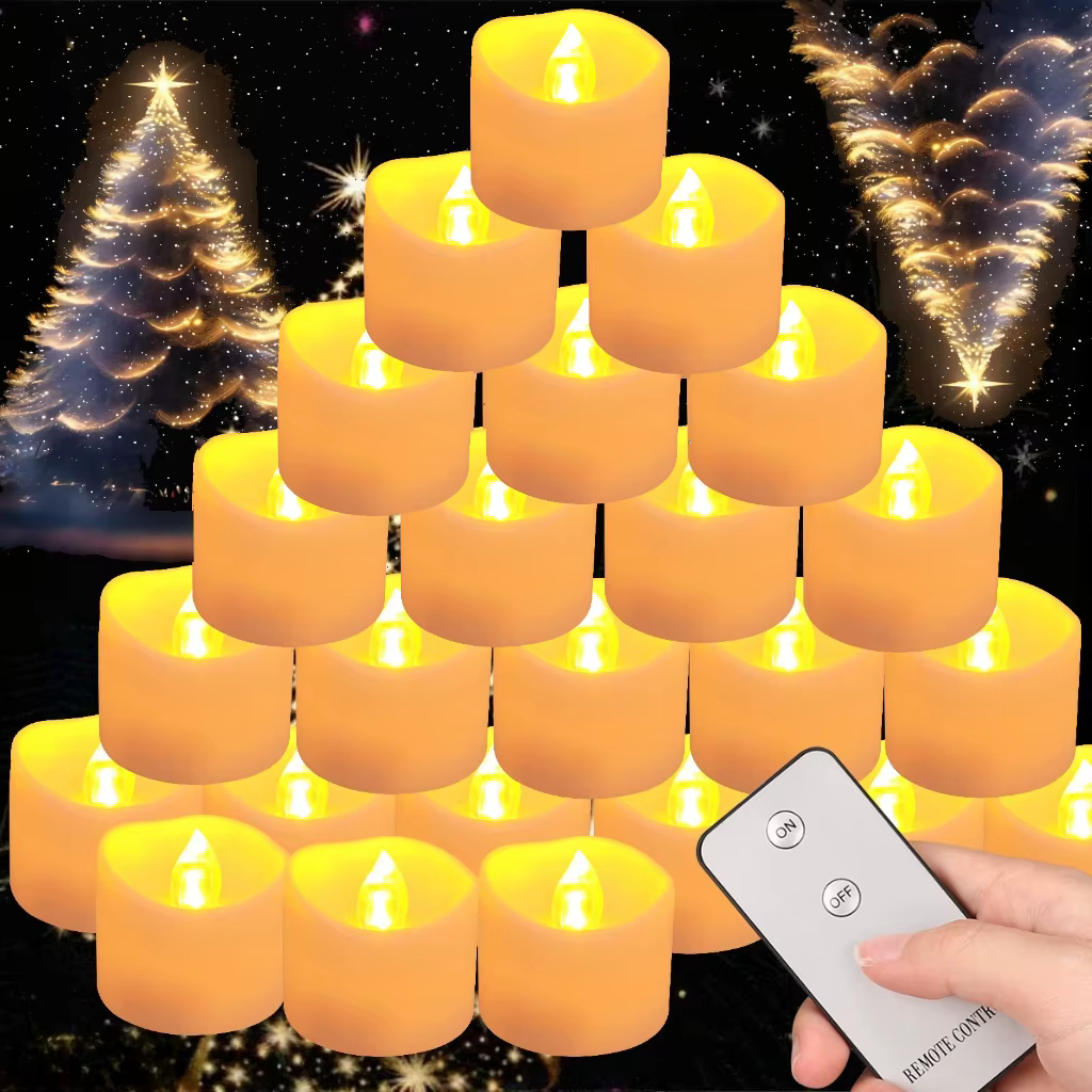 Velas LED Sin Llama Parpadeantes con Mando – Boda, Navidad y Halloween - imagen 4