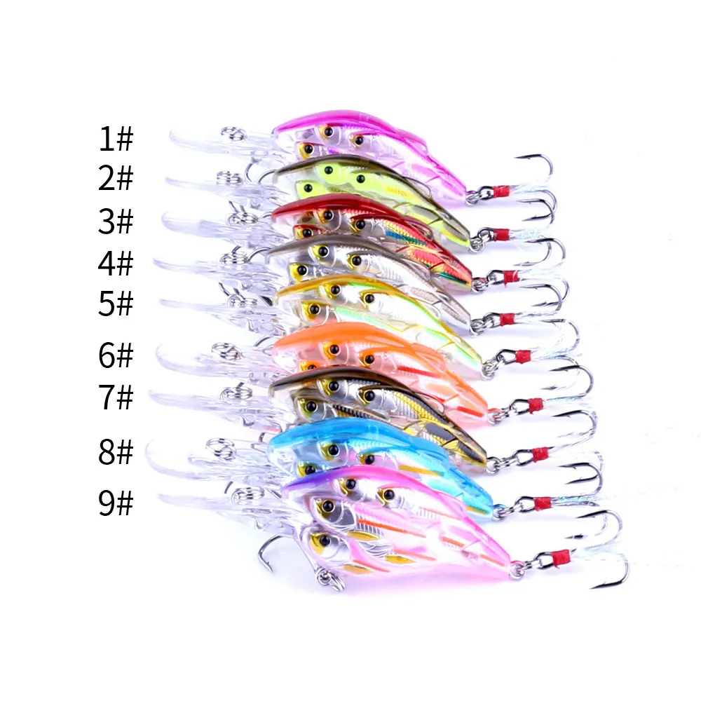 Crankbait Wobbler 7,5 cm con ojos 3D y cuerpo brillante