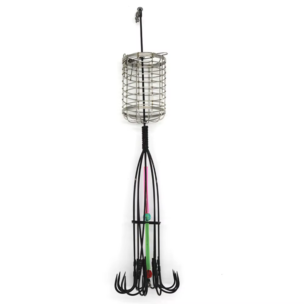Anzuelo de pulpo acero al carbono jaula cebo metal para feeder carpa - imagen 3