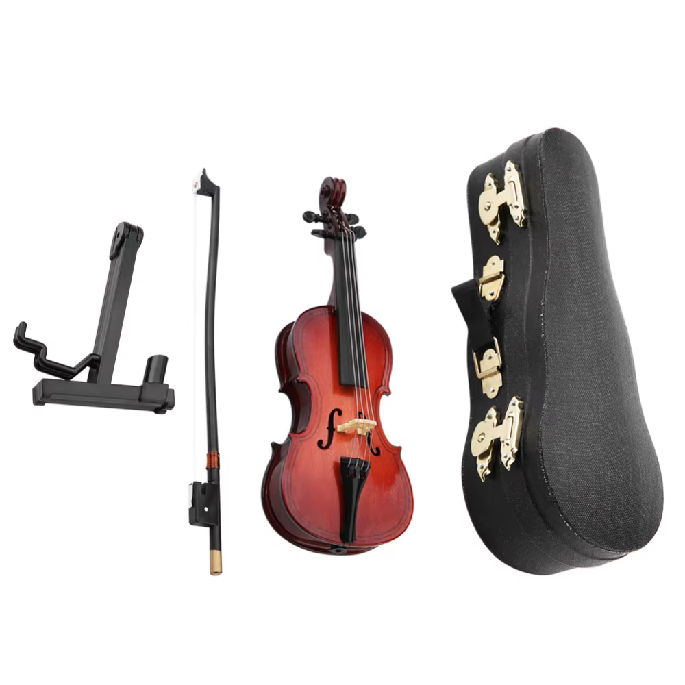 Réplica de violonchelo en miniatura de madera con soporte - imagen 5