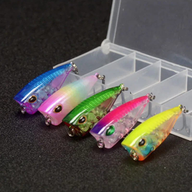 Mini Popper CrankBaits Señuelos Superficie Pesca Carpa - imagen 4