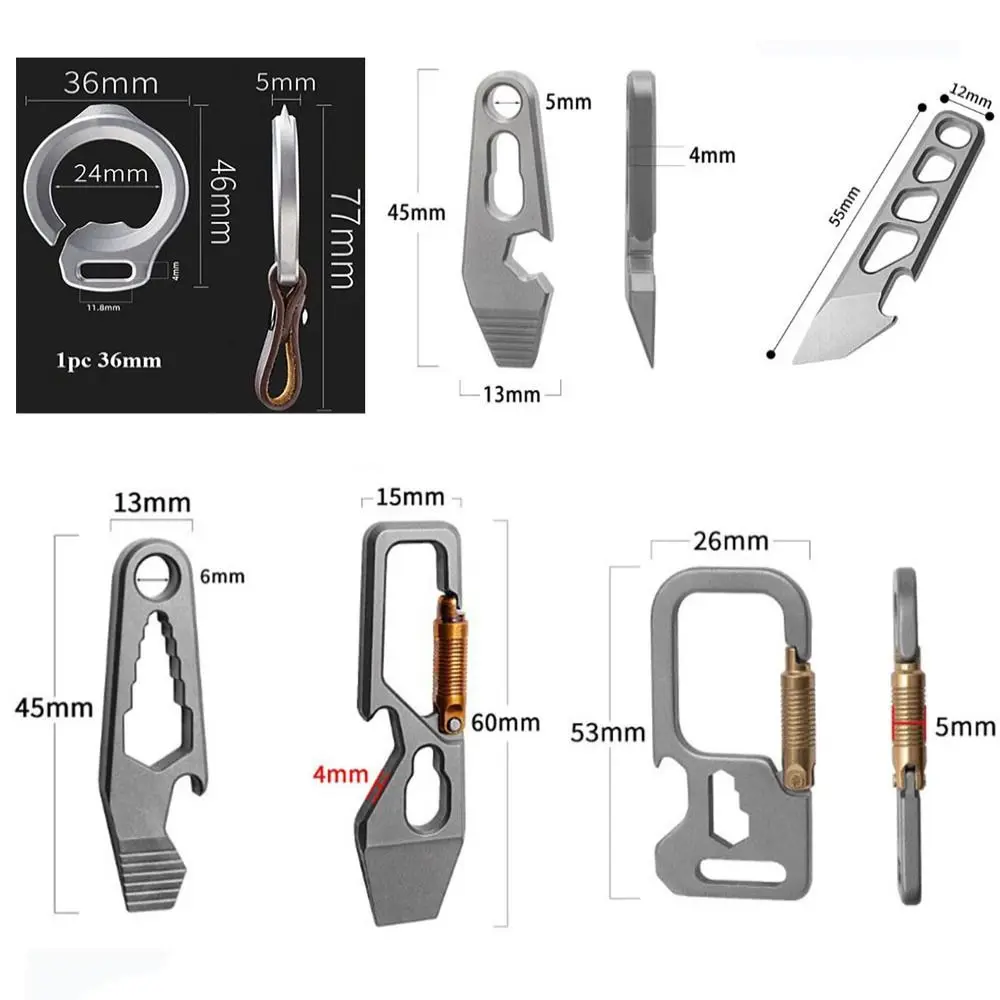 Llavero multifuncional mini de titanio TC4, estilo compacto