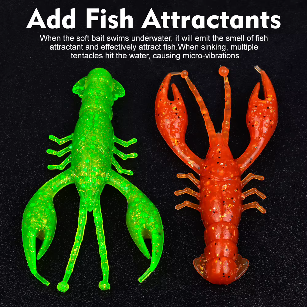 Señuelo Sunlure camarón de silicona 8 cm – Vinilo biomimético para lubina - imagen 3