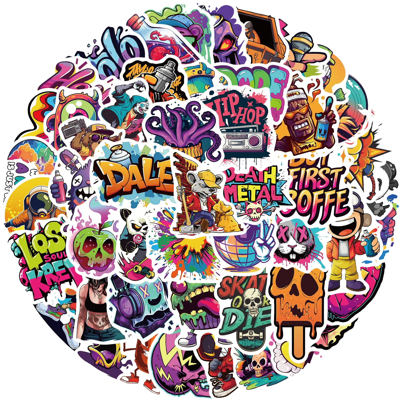 Pegatinas graffiti Spray – Dibujos animados impermeables para móvil - imagen 3