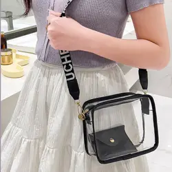Bolso bandolera PVC transparente con bolsillo móvil mujer