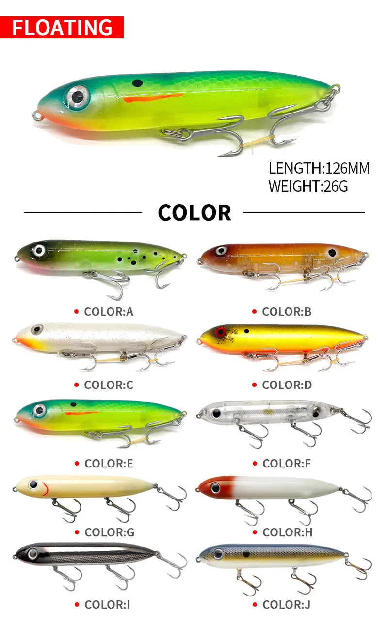 Lápiz topwater con efecto nadador