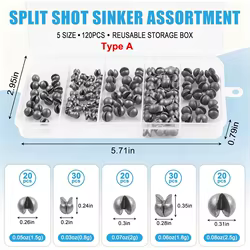 Plomos de pesca tipo split shot con clip reutilizable