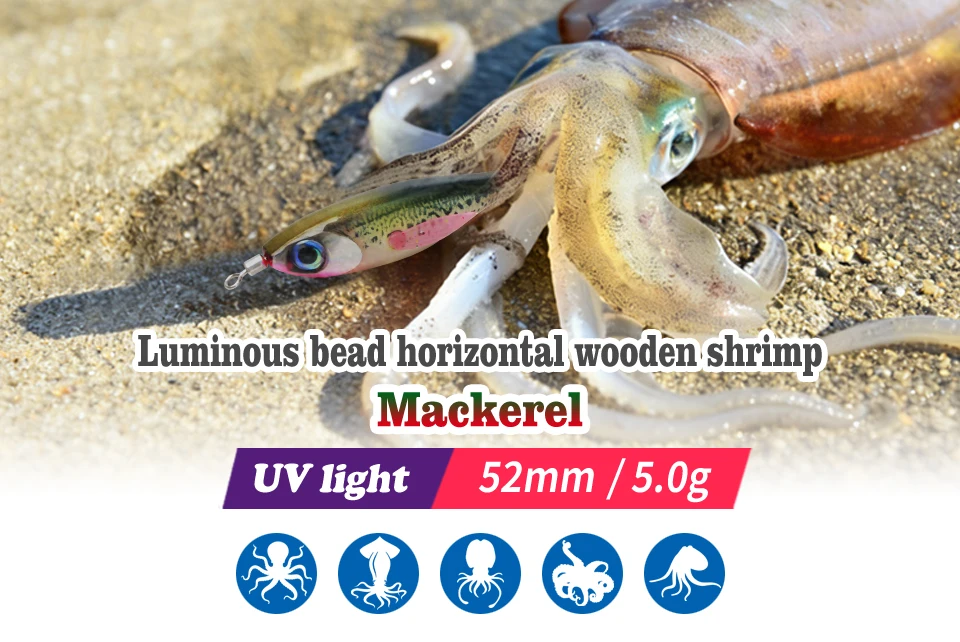 Señuelo luminoso tipo cebo EGI para pesca marina