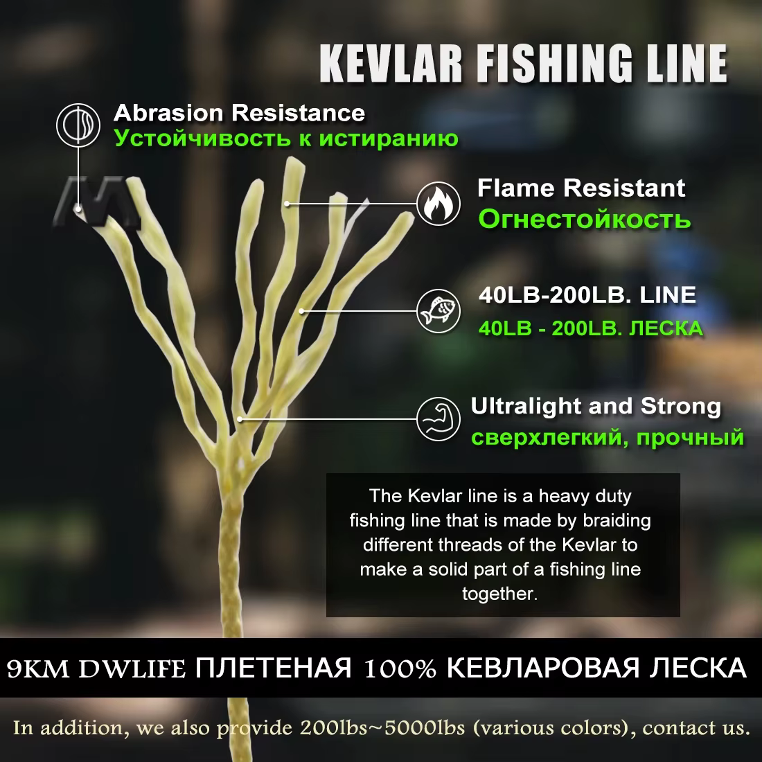 Línea Kevlar Trenzada FishTrip – Alta resistencia para pesca