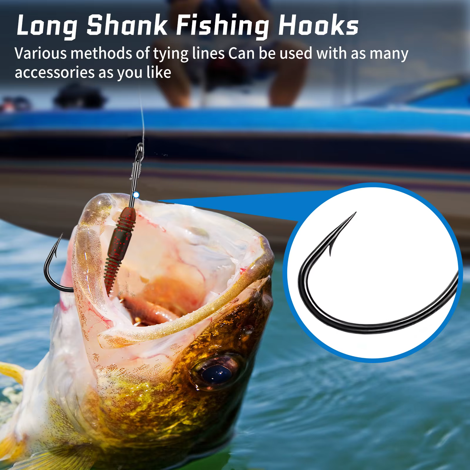 Anzuelos vástago largo para vinilo – Señuelo eficaz pesca