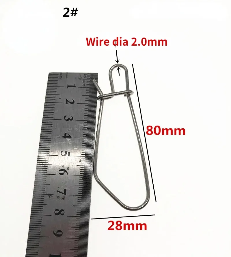 Comparativa de tamaño del clip de acero inoxidable