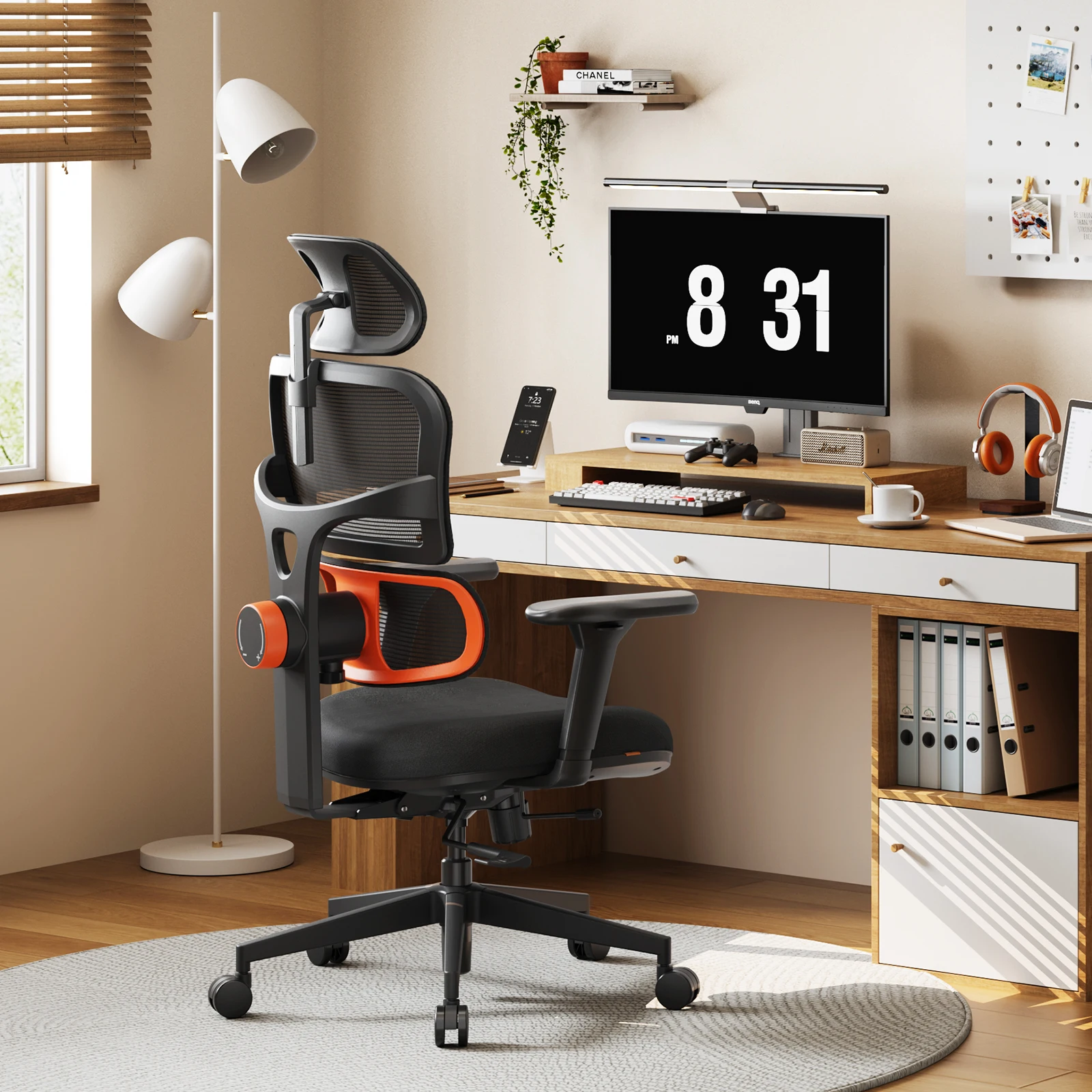 Silla ergonómica NEWTRAL NT001 con soporte lumbar y reposacabezas - imagen 5