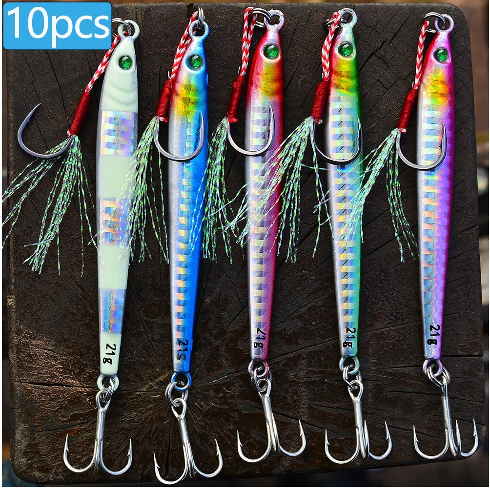 Señuelos de pesca tipo jigging en varios colores