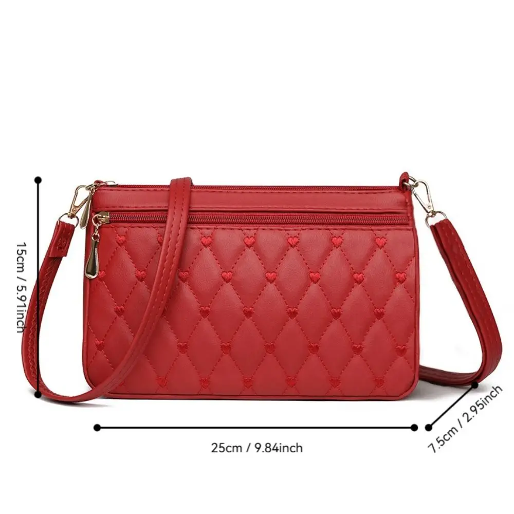 Bolso bandolera de cuero PU con cremallera y bordado mujer - imagen 4