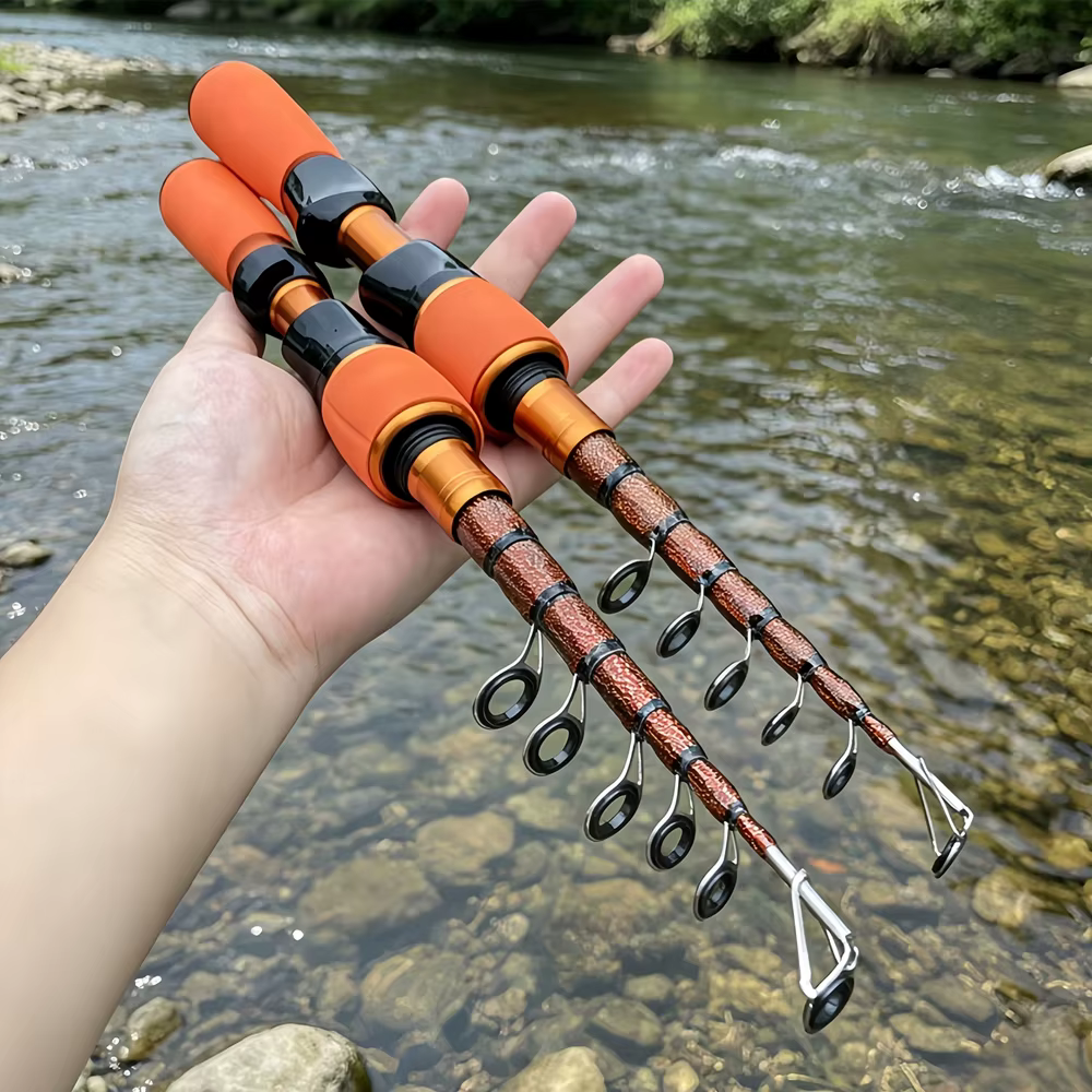 Caña telescópica ultraligera 1,4m con mango EVA – Mini caña portátil agua dulce y salada - imagen 5