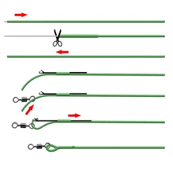 Leadcore Hirisi – Caña trenzada líder tricolor para pesca de carpa