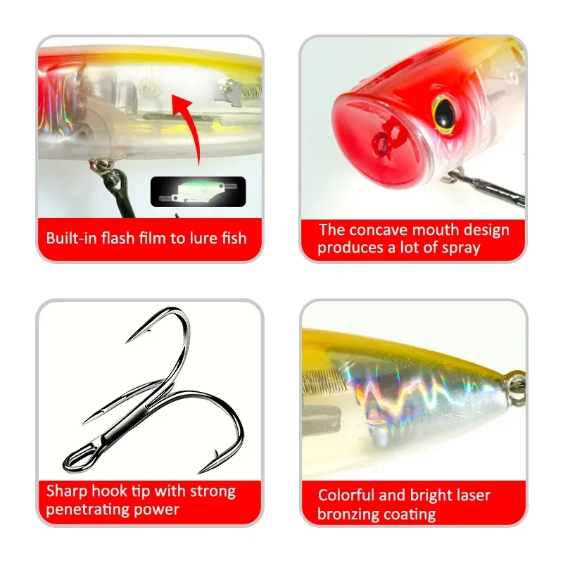 Popper Topwater Flash Worldpop – Señuelo flotante para superficie - imagen 5