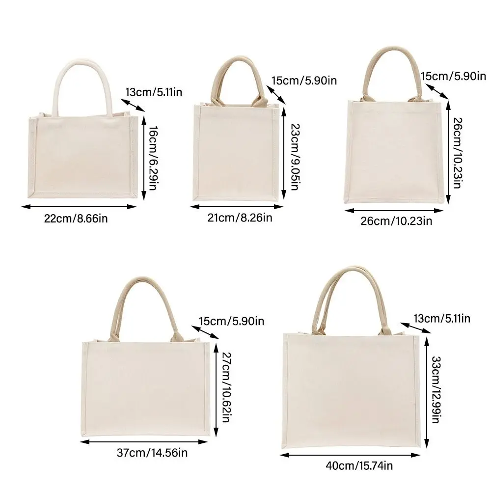 Bolsa de lona reutilizable beige plegable