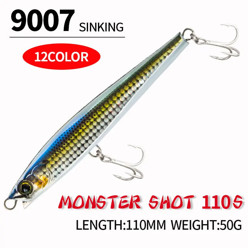 Señuelo Minnow Pencil Wobbler Monster Shot para agua salada - imagen 4