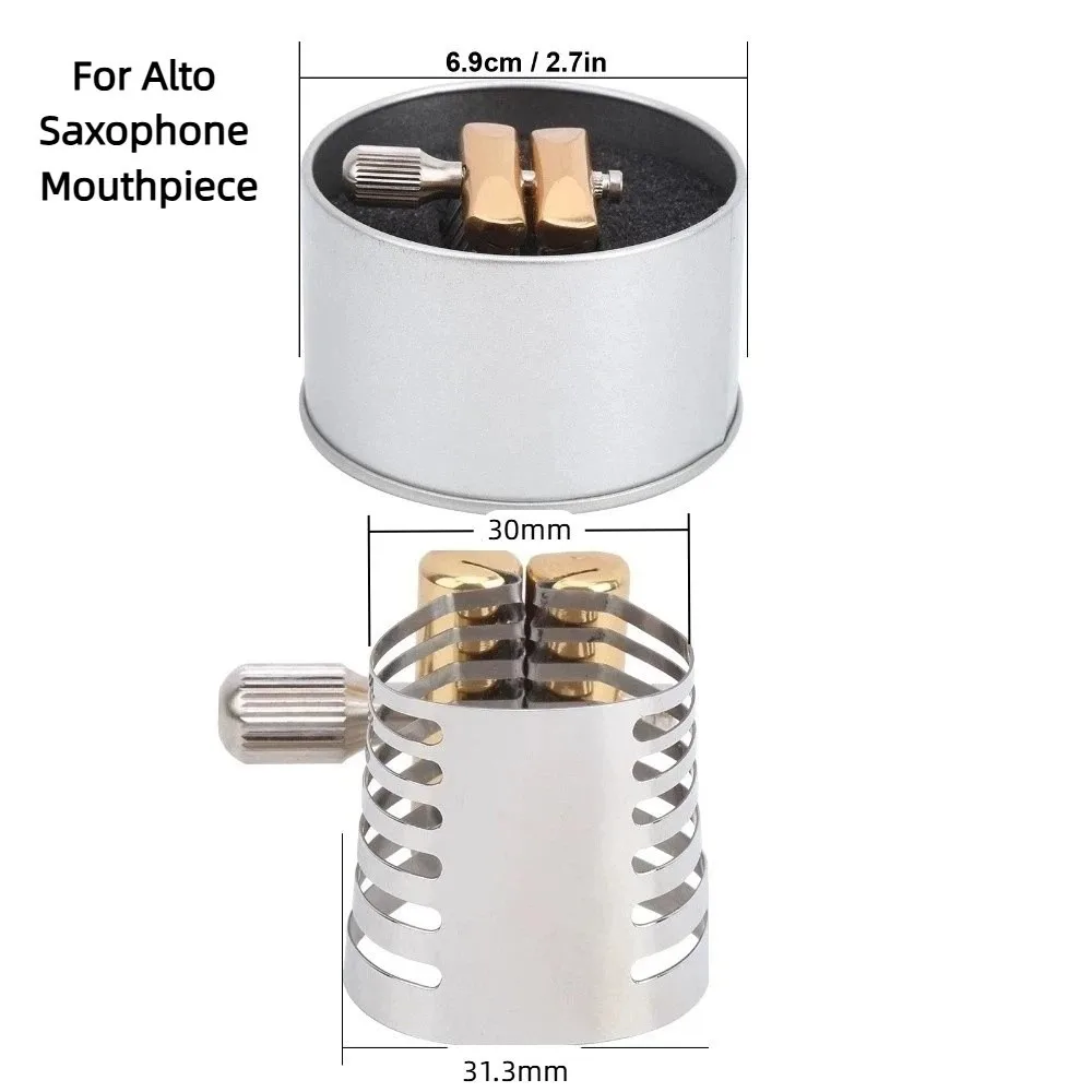 Abrazadera saxofón acero inoxidable con clip plateado de tornillo - imagen 5