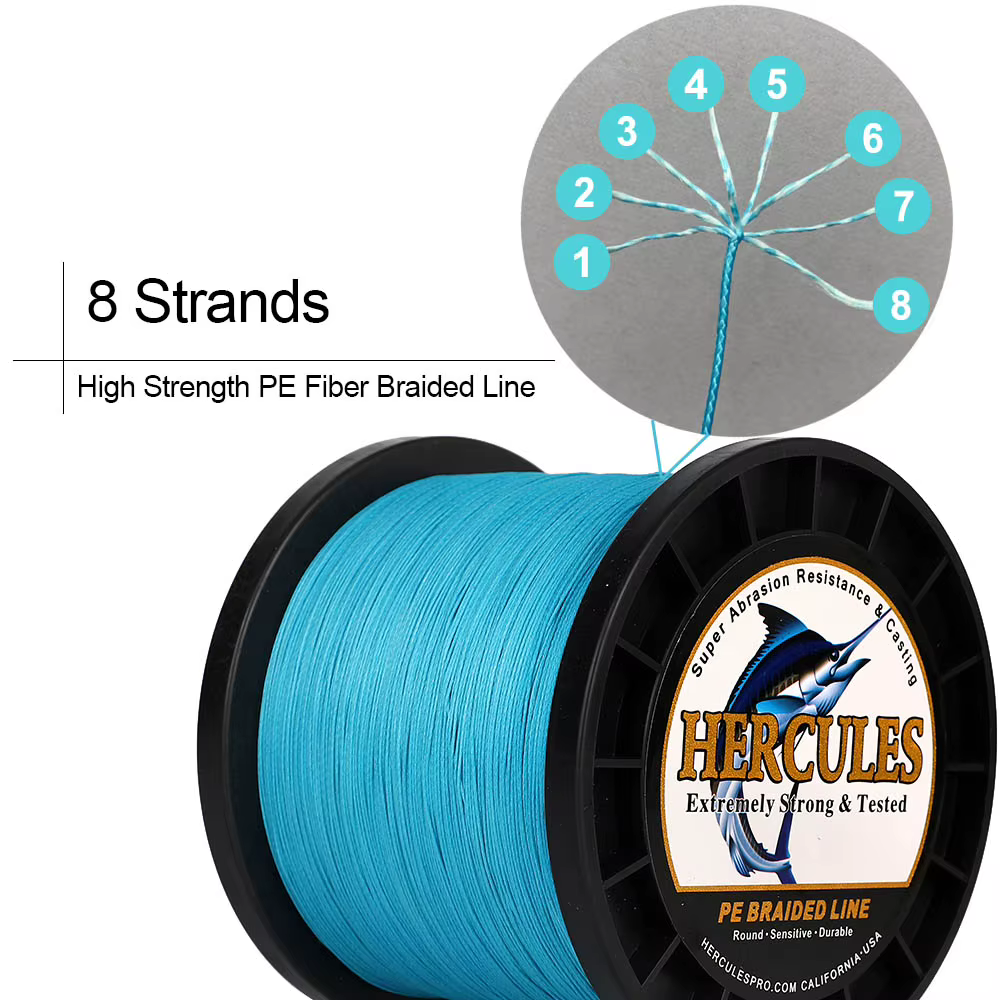 Trenzado Multifilamento Hercules 8 Hebras 150m – Carpa y Lubina - imagen 3