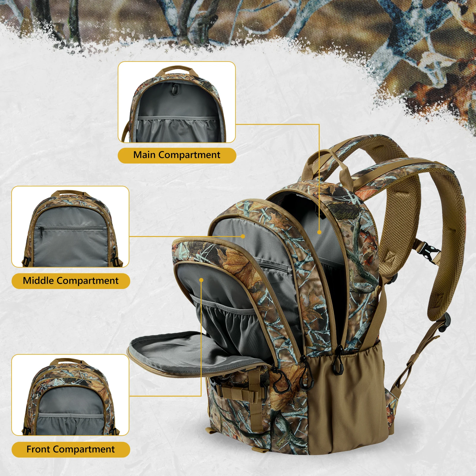 BASSDASH HP03 Mochila de pesca con camuflaje resistente al agua - imagen 4