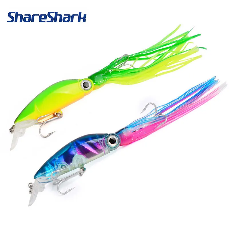 Señuelo ShareShark con cebo de calamar, borde de silicona y anzuelo