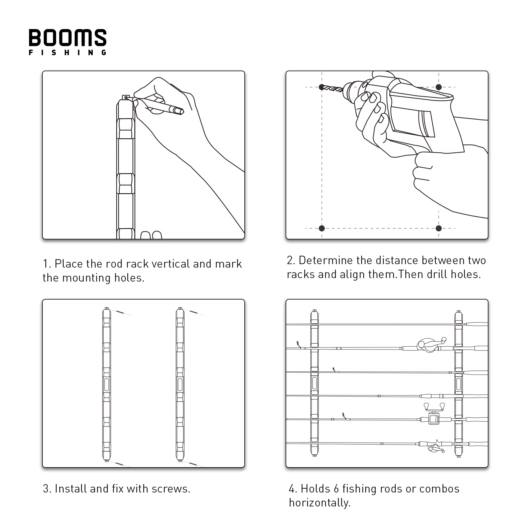 Booms Fishing WV5 – Soporte de pared para cañas de pesca - imagen 3