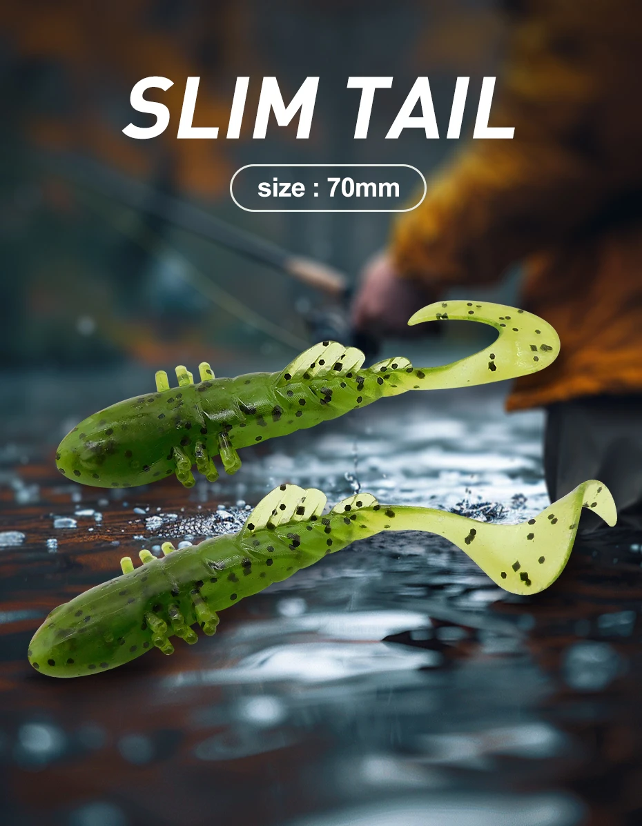 Señuelo ESFISHING mostrando su perfil delgado y cola única
