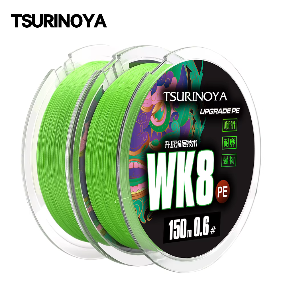 Línea trenzada Tsurinoya PE WK8 – 8 hilos, resistente al agua salada