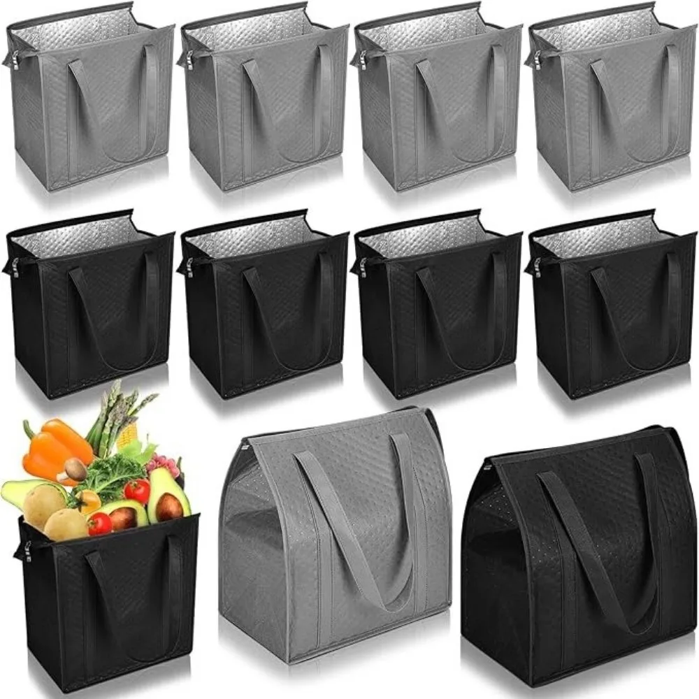 Bolsa térmica portátil plegable gran capacidad con aislamiento y cierre - imagen 5
