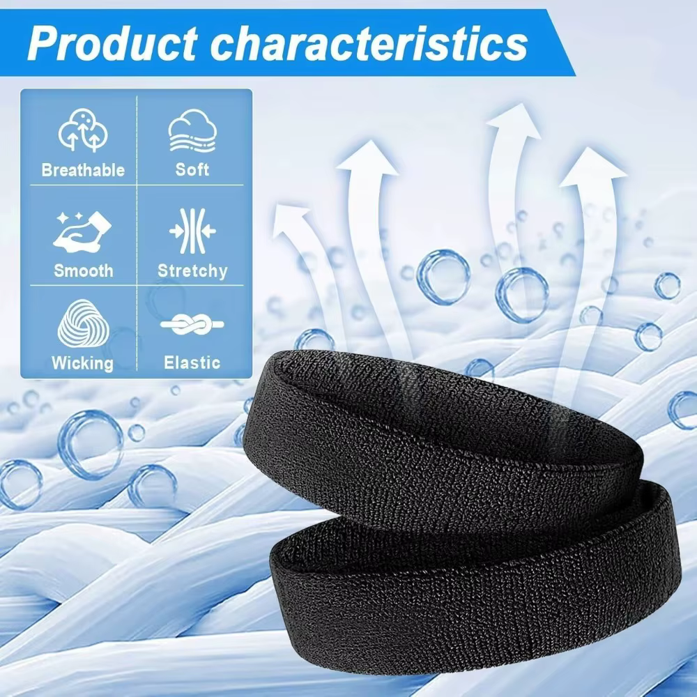 Pack 3 Diademas Deportivas Absorbentes – Para Running, Yoga y Gimnasio - imagen 2