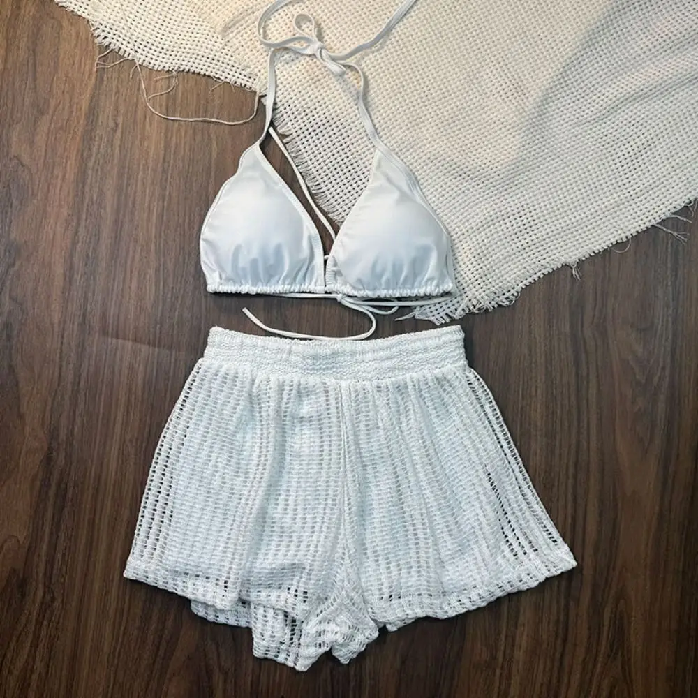 Traje de baño manga larga suelto con protección solar y ganchillo - imagen 2