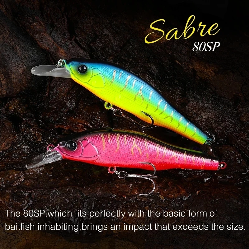 TSURINOYA 80SP señuelo Minnow suspendido para depredadores - imagen 4