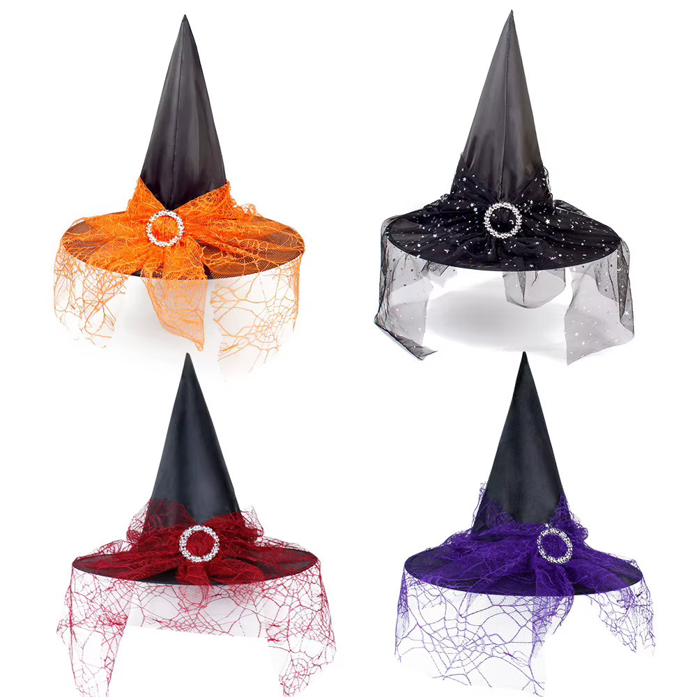 Sombrero de Bruja de Encaje para Cosplay y Halloween - imagen 3