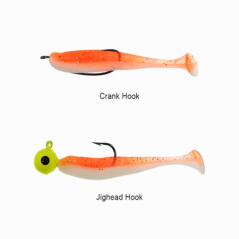 Señuelos de vinilo con cabeza jig head y spinner – Talla 55-90mm - imagen 3