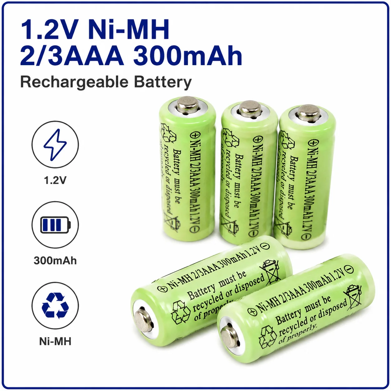 Batería recargable Ni-MH para luz LED solar de jardín - imagen 2