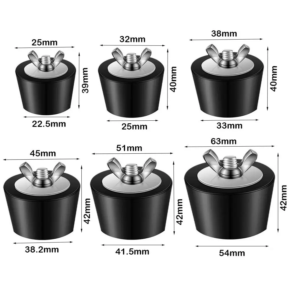 Tapones negros de invernadero con tornillo