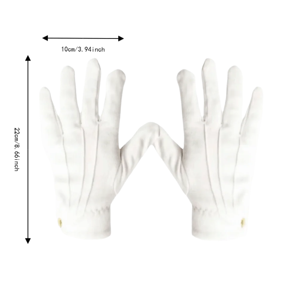 Guantes de árbitro de billar algodón transpirables con cierre a presión - imagen 4
