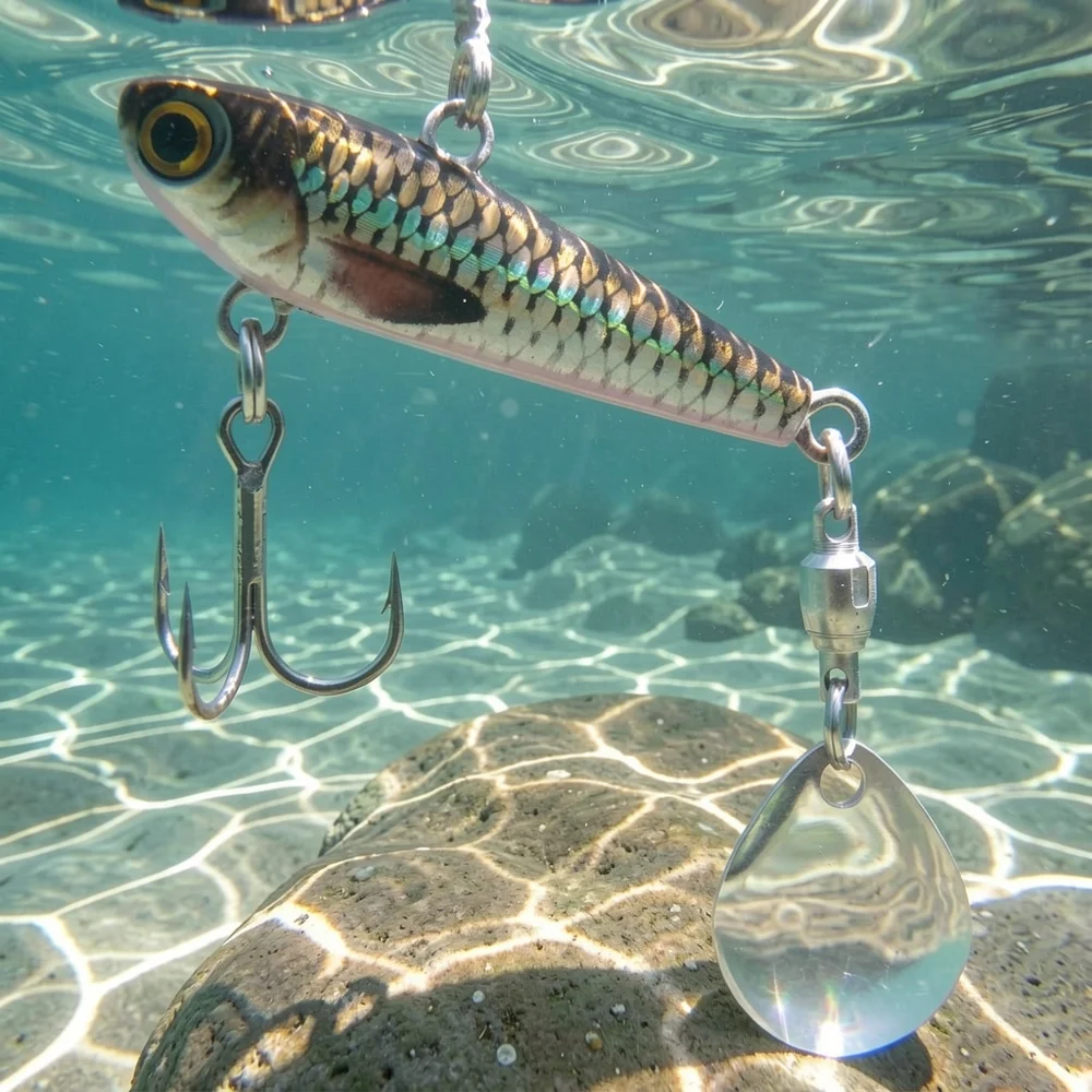 Señuelo VIB metálico cola giratoria para trucha y redfish - imagen 3