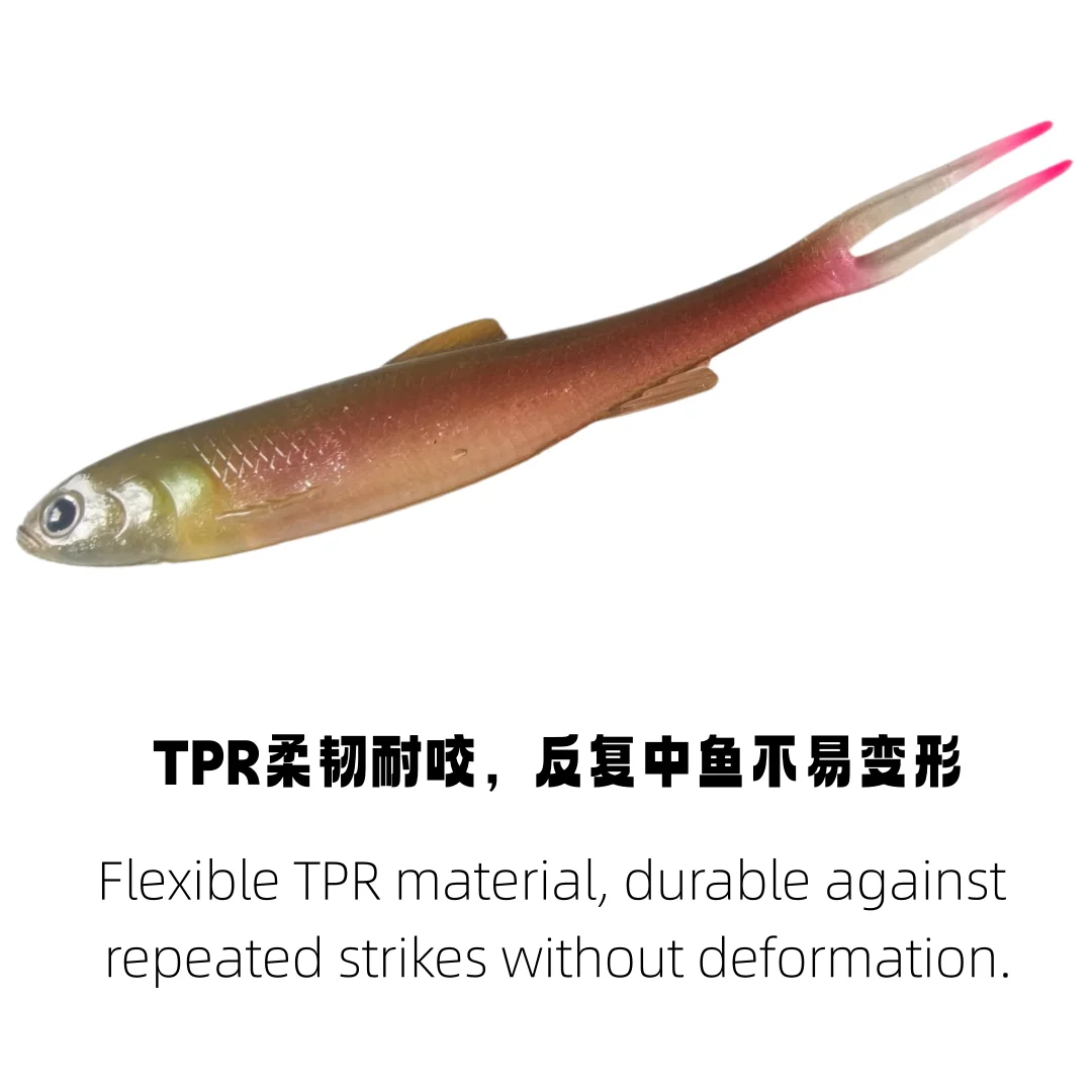 Swolfy Minnow TPR cola de horquilla – señuelo blando para lubina - imagen 4