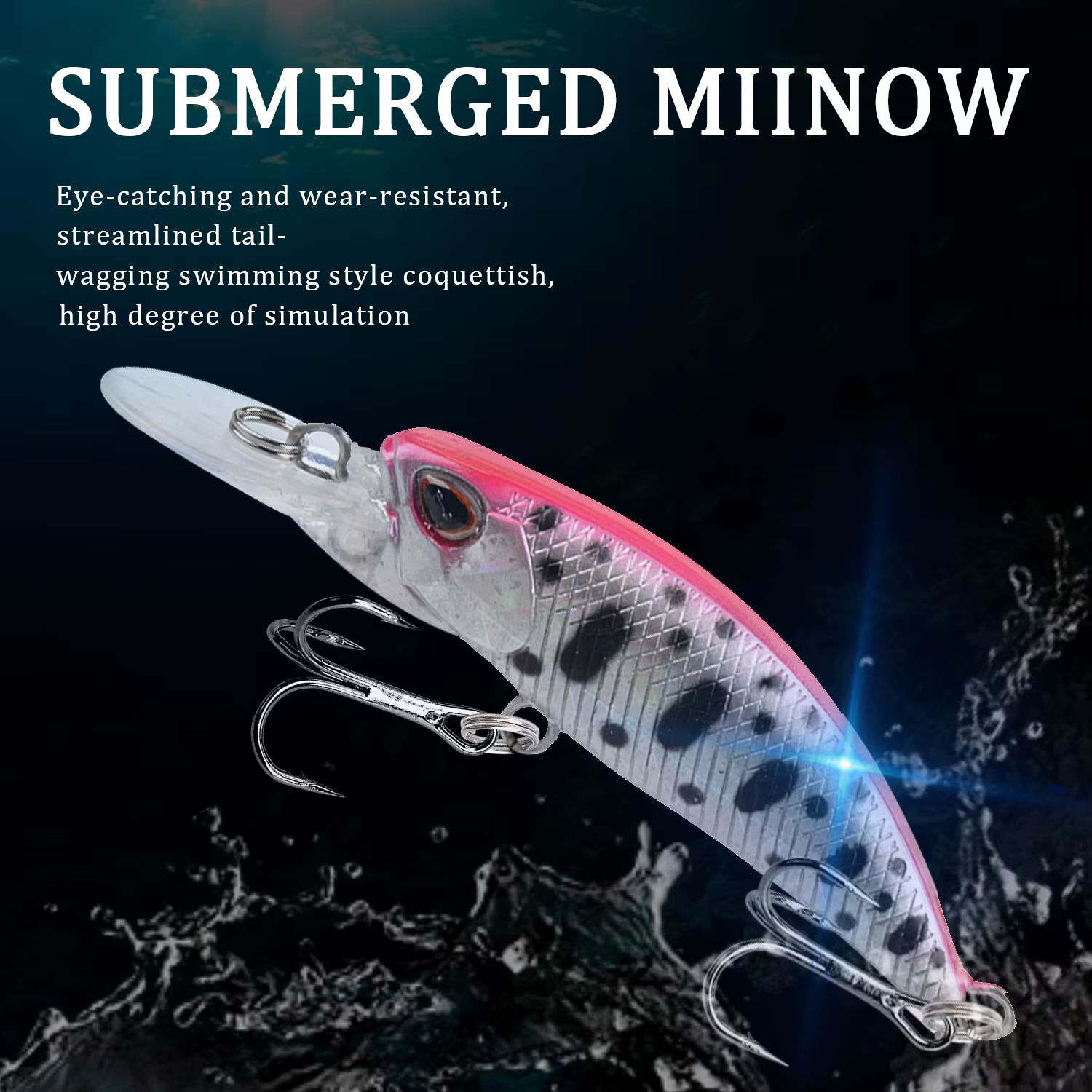 Crankbait hundido 6,5 cm 5g lubina – Ojos 3D realista - imagen 5