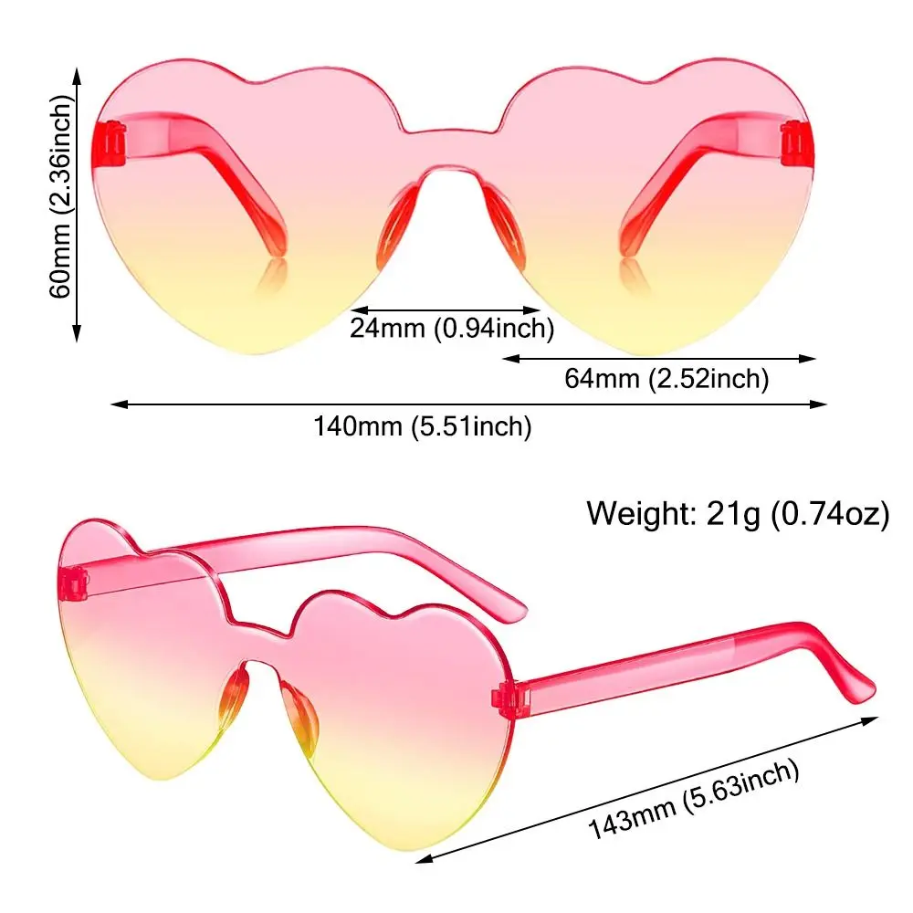 Gafas con forma de corazón en colores