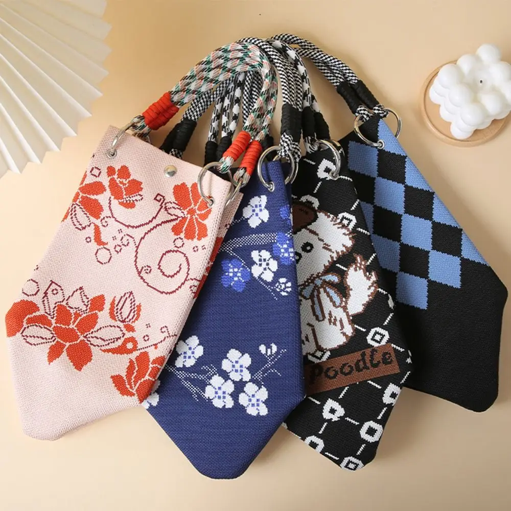 Bolso de cubo tejido con diseño infantil y asa bandolera portátil - imagen 5