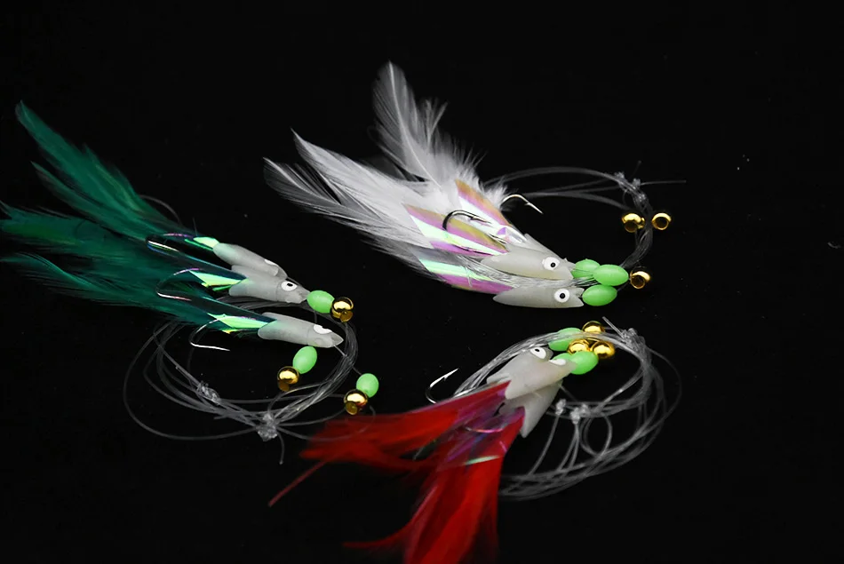 Mrlurion Anzuelos pluma para aparejo de lubina y caballa - imagen 3