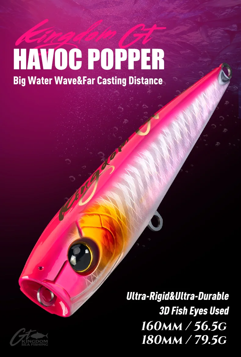 Señuelo Kingdom GT Topwater Popper en acción